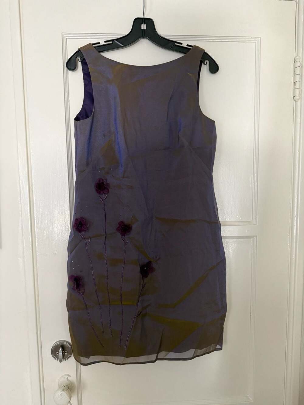 90s/Y2K Laundry by Shelli Segal Iridescent Purple Floral Fairycore Dress